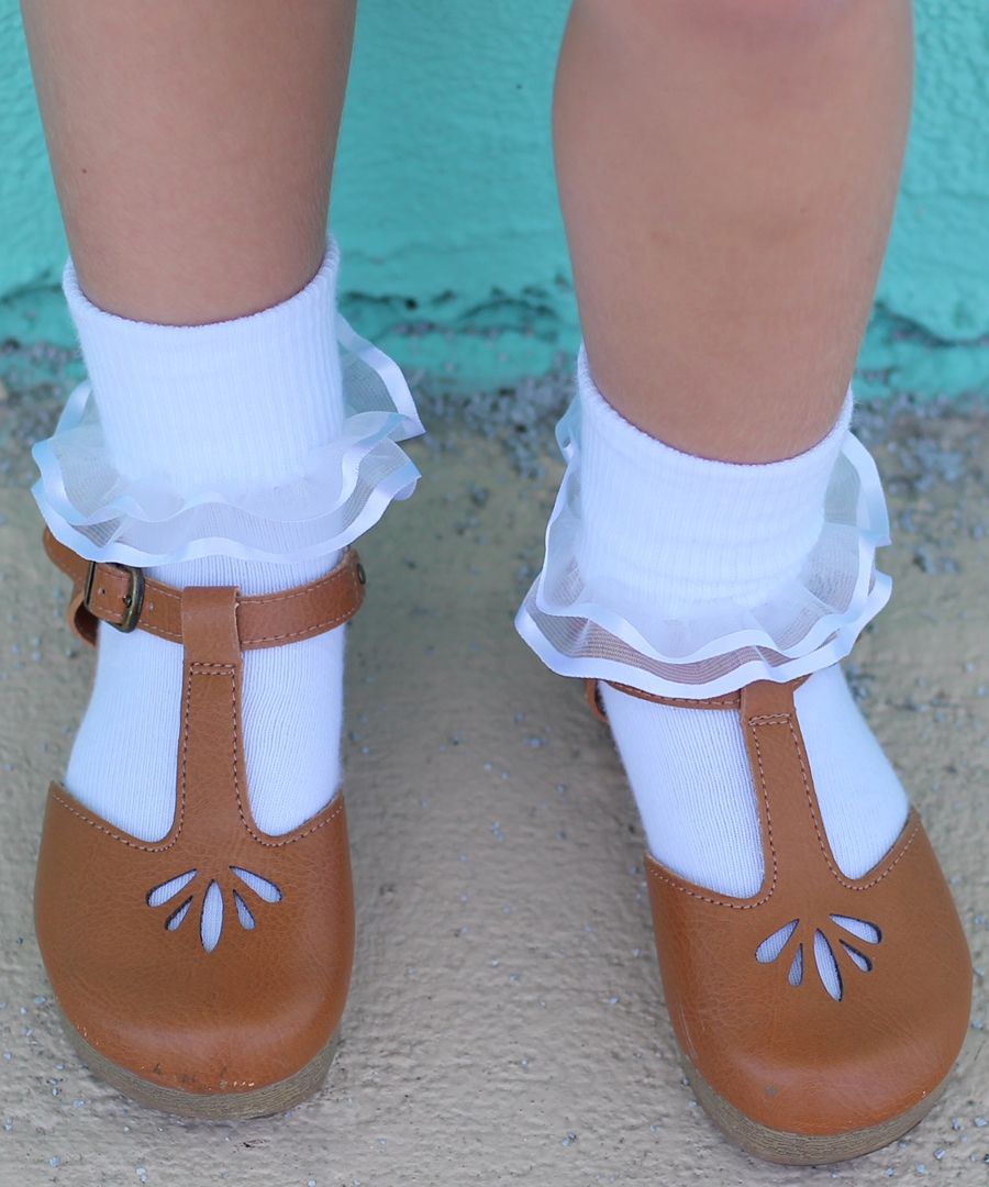 Frilly Ruffle Lace Socks | White