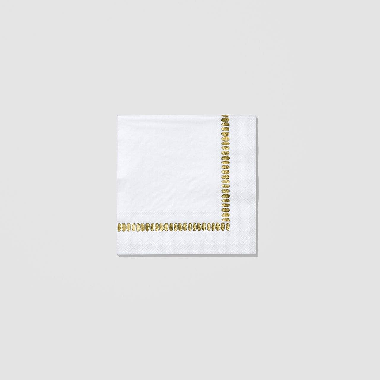 White Brushstroke Cocktail Napkins