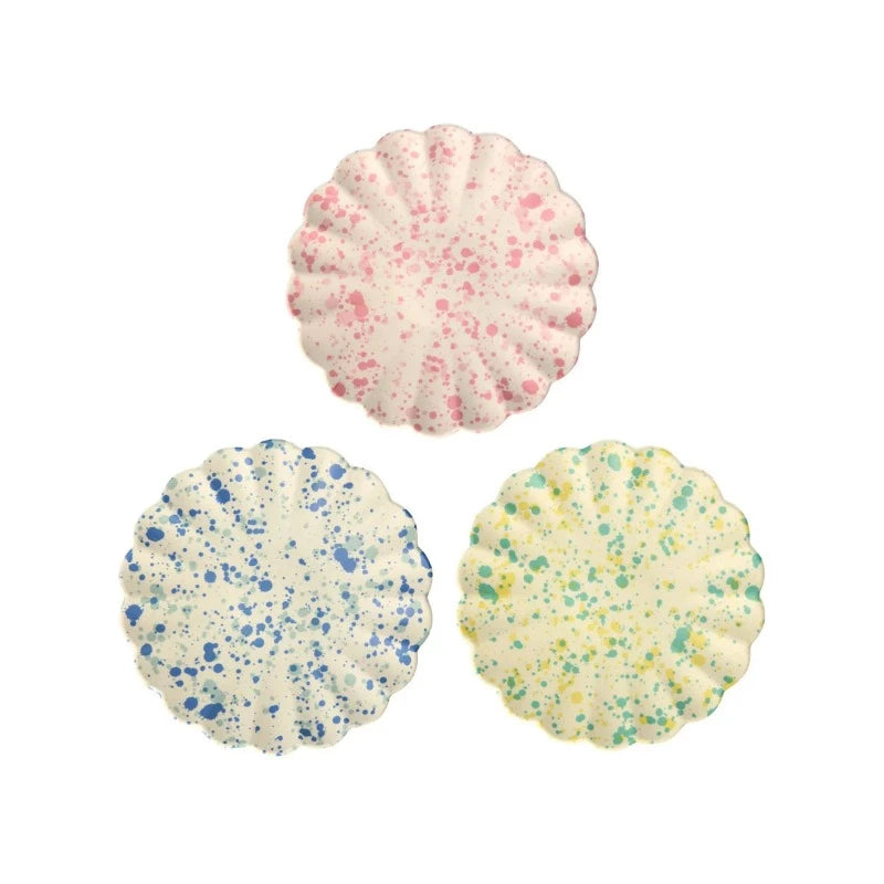 Small Speckled Reusable Bamboo Plates