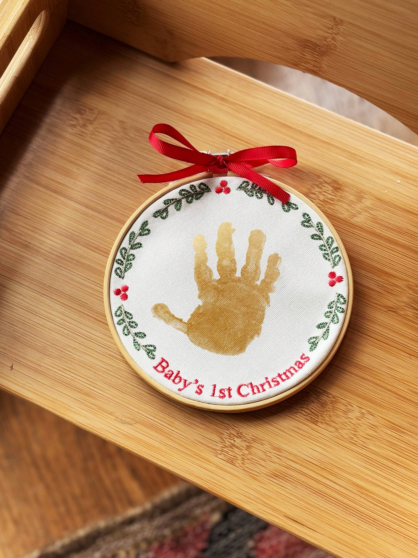 A Stitch in Time Handprint Ornament