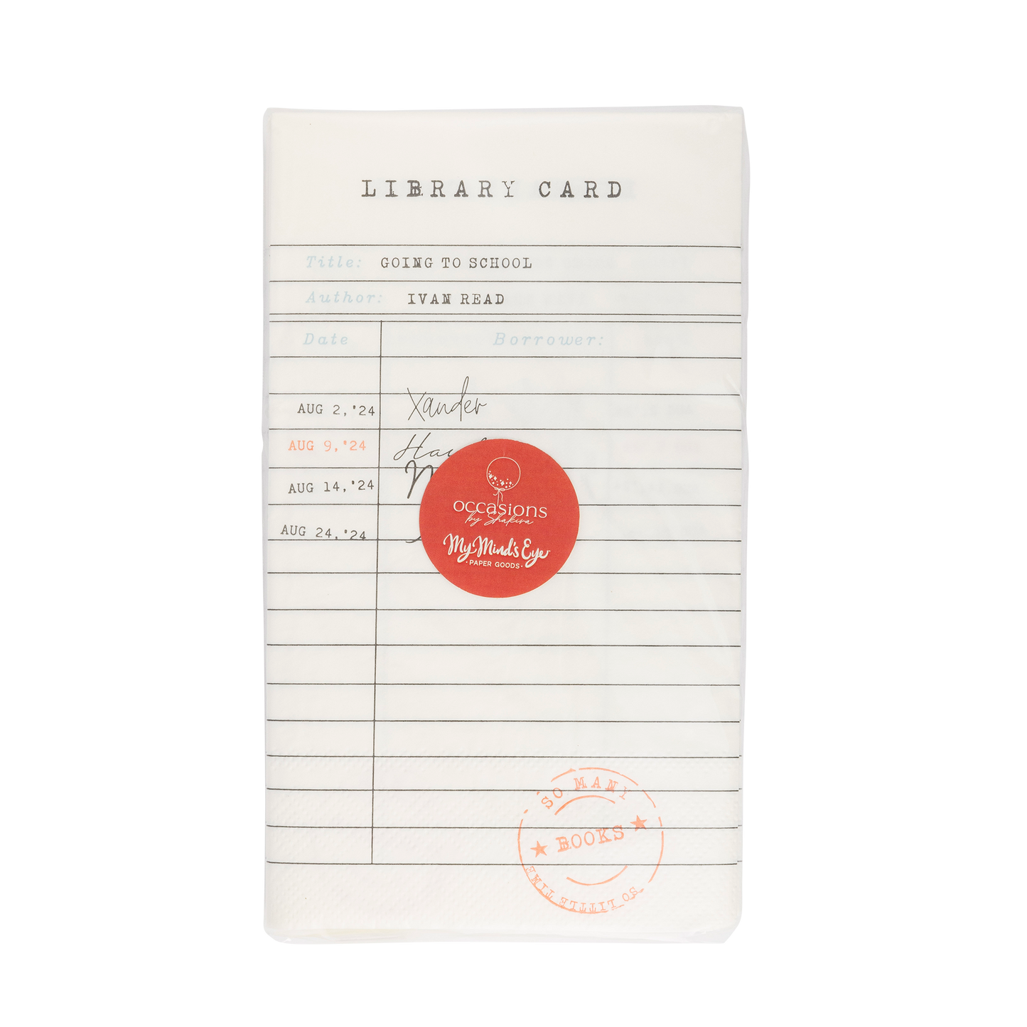Library Card Dinner Napkin