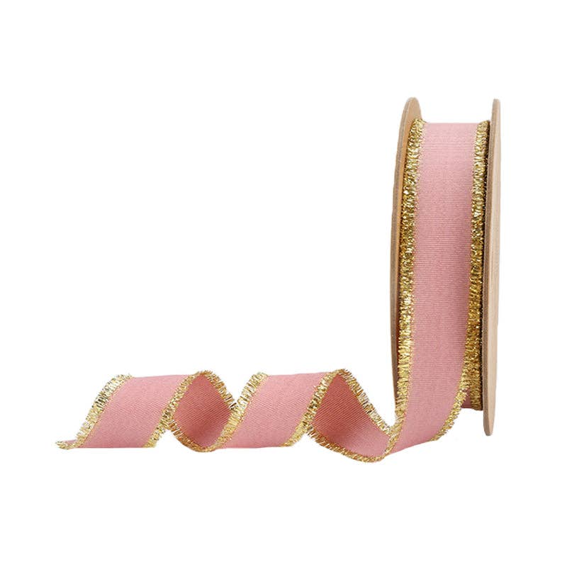Textured Grosgrain Ribbon | Gold Metallic Fringe Quartz