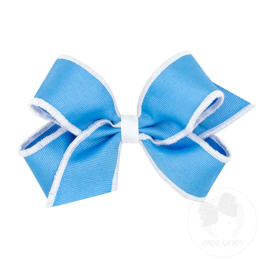 Medium Sporty Grosgrain Bow with Serged Edge
