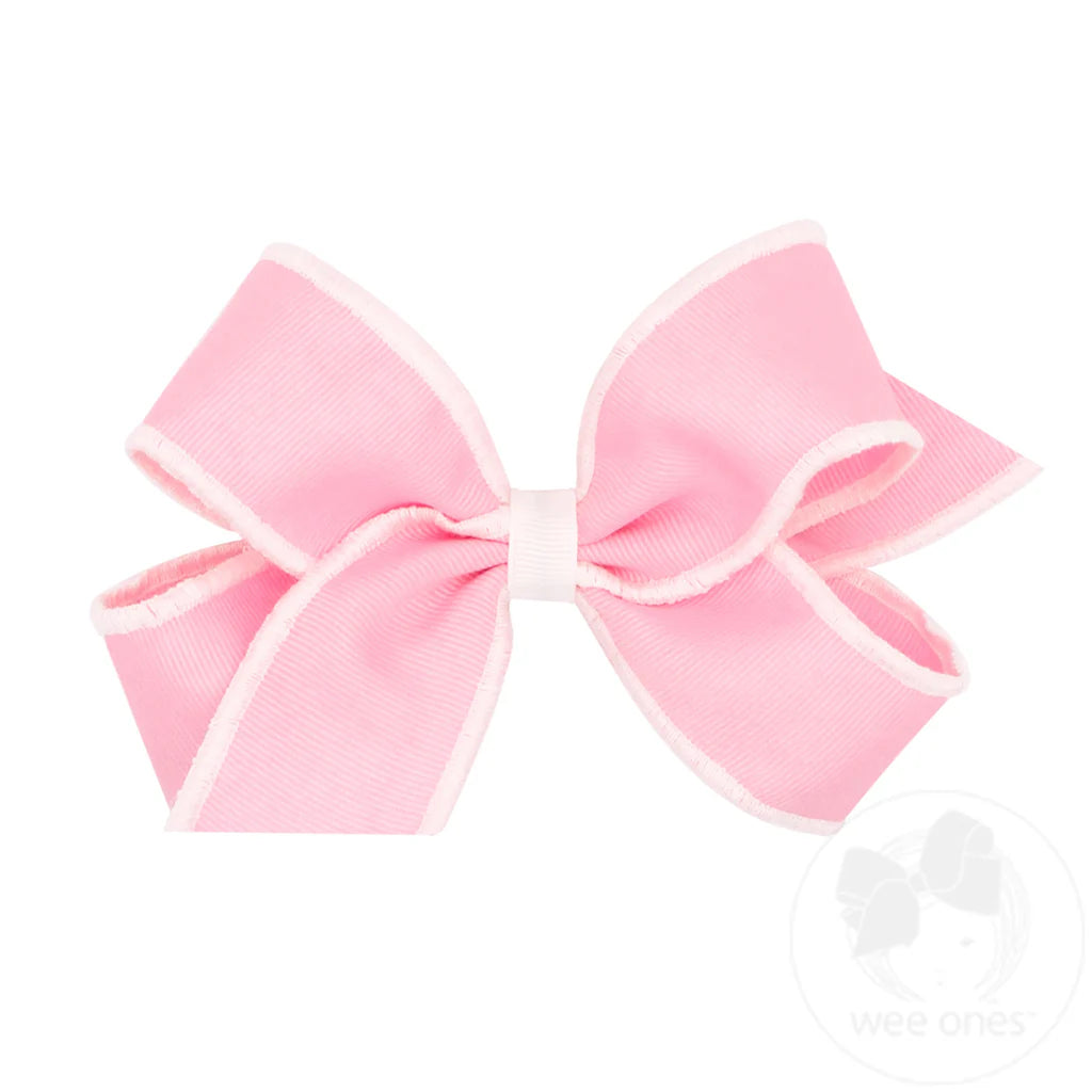 Medium Sporty Grosgrain Bow with Serged Edge