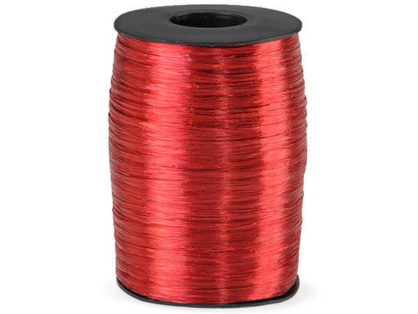 Pearlized Raffia Ribbon: Red | 100 yards