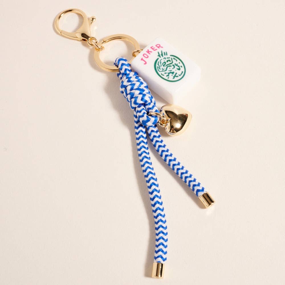 Mahjong Tile Puffy Heart Cord Bag Charm