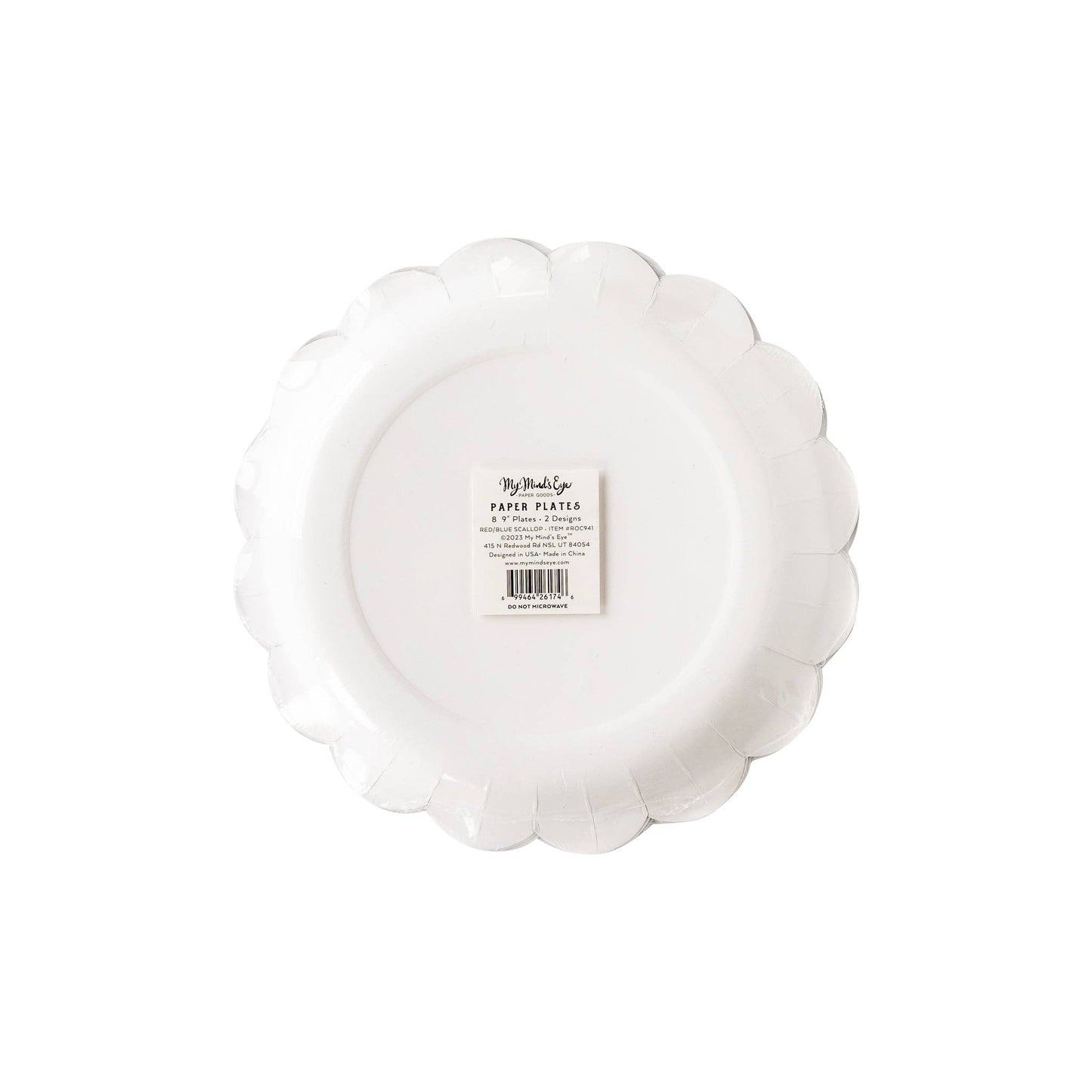 Red & Blue Sparklers Scallop Plate Set