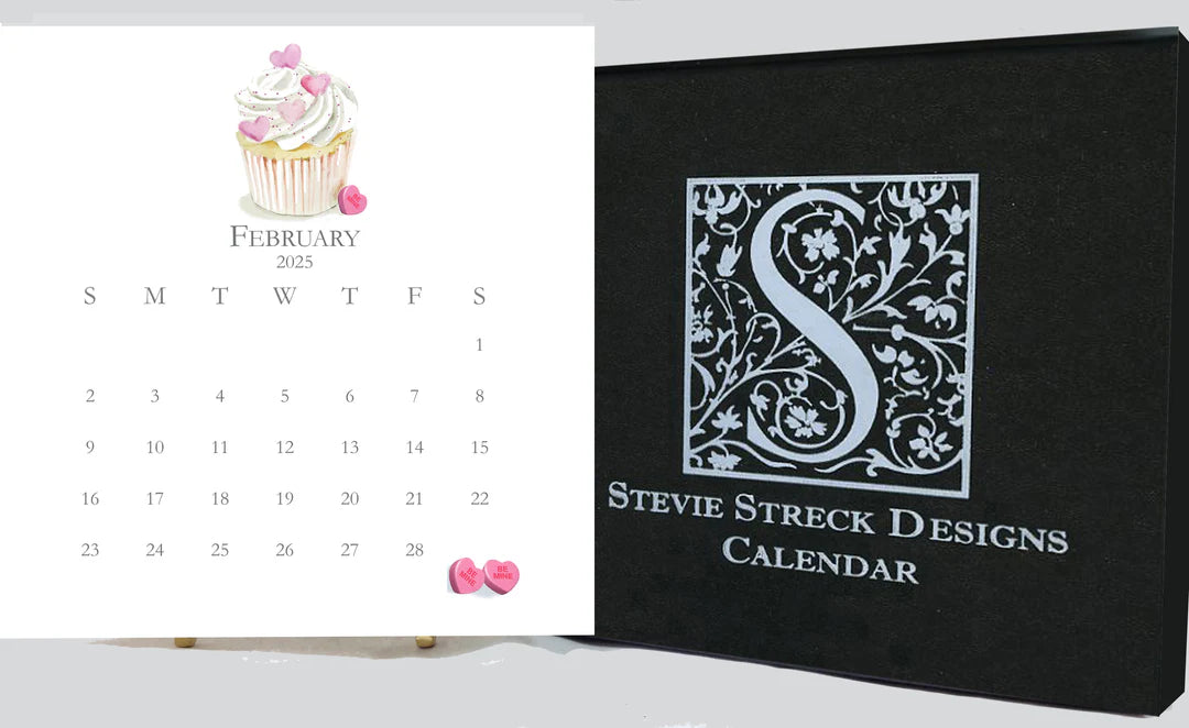 Glittered Desk Calendar 2025 with Easel