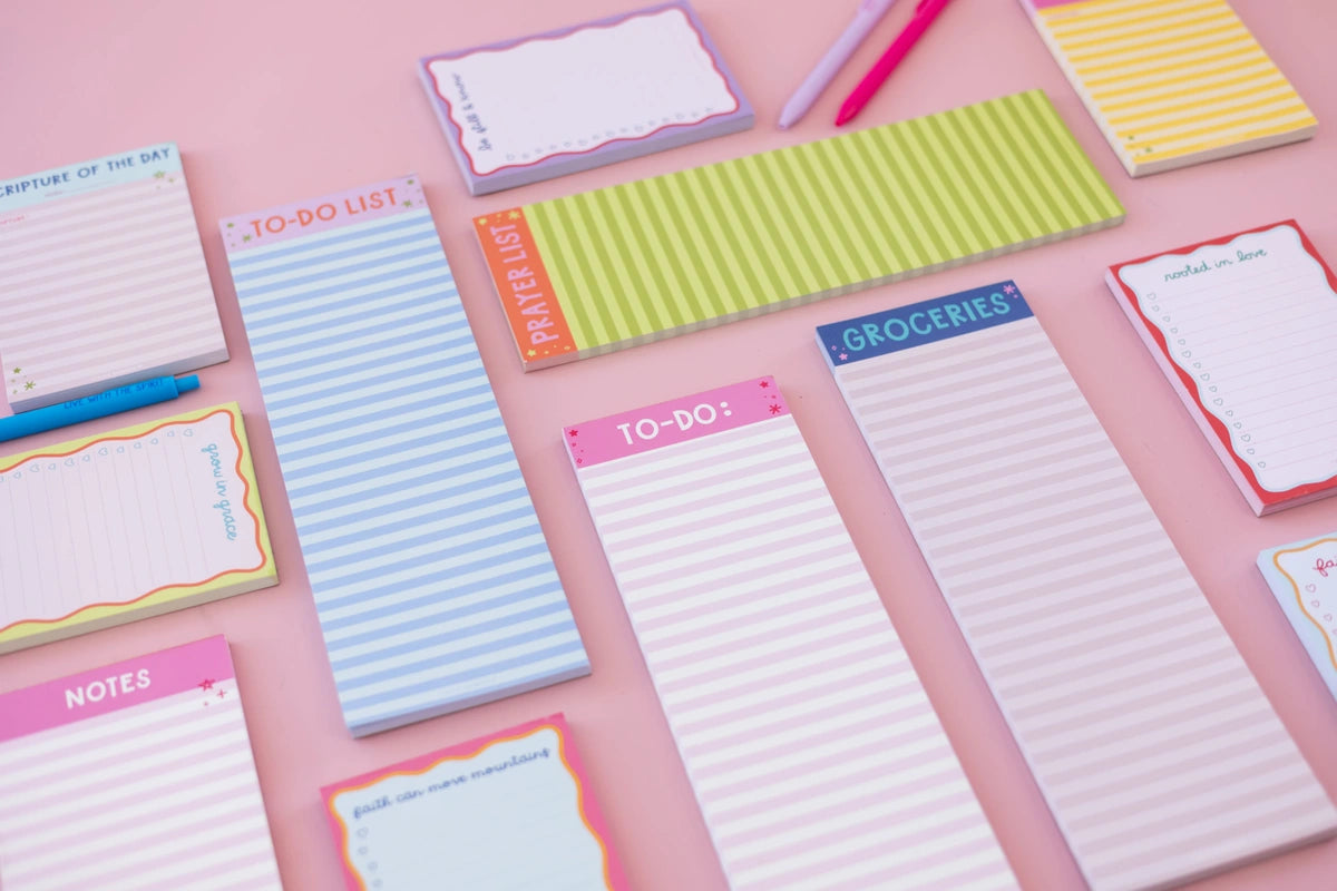 Pink Striped To Do Notepad