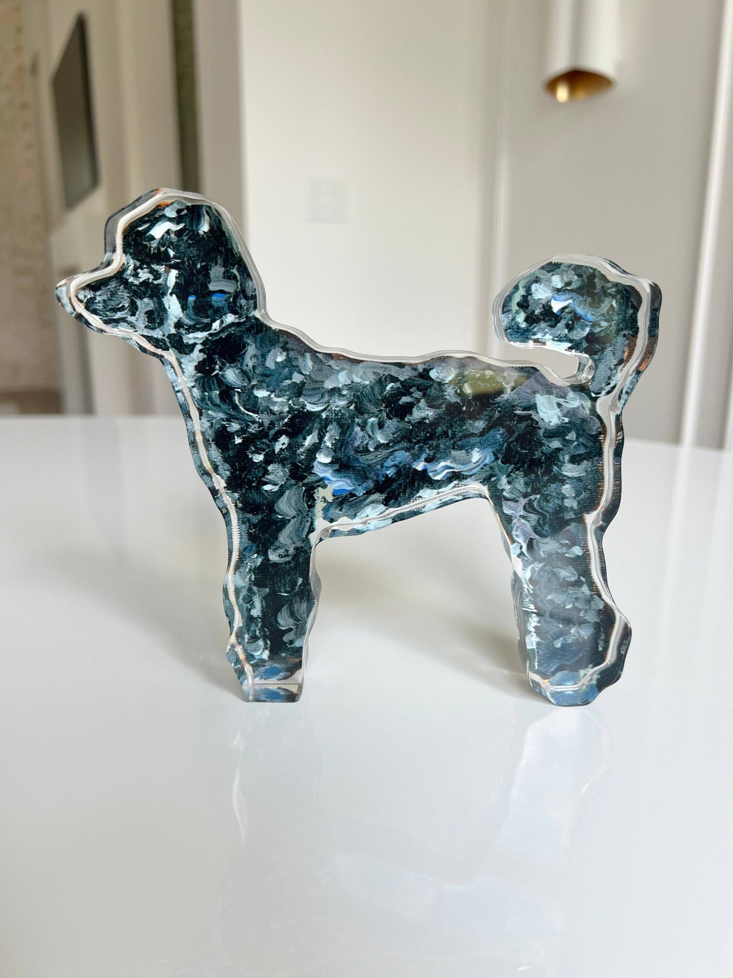 Poodle Black Acrylic Block | Large
