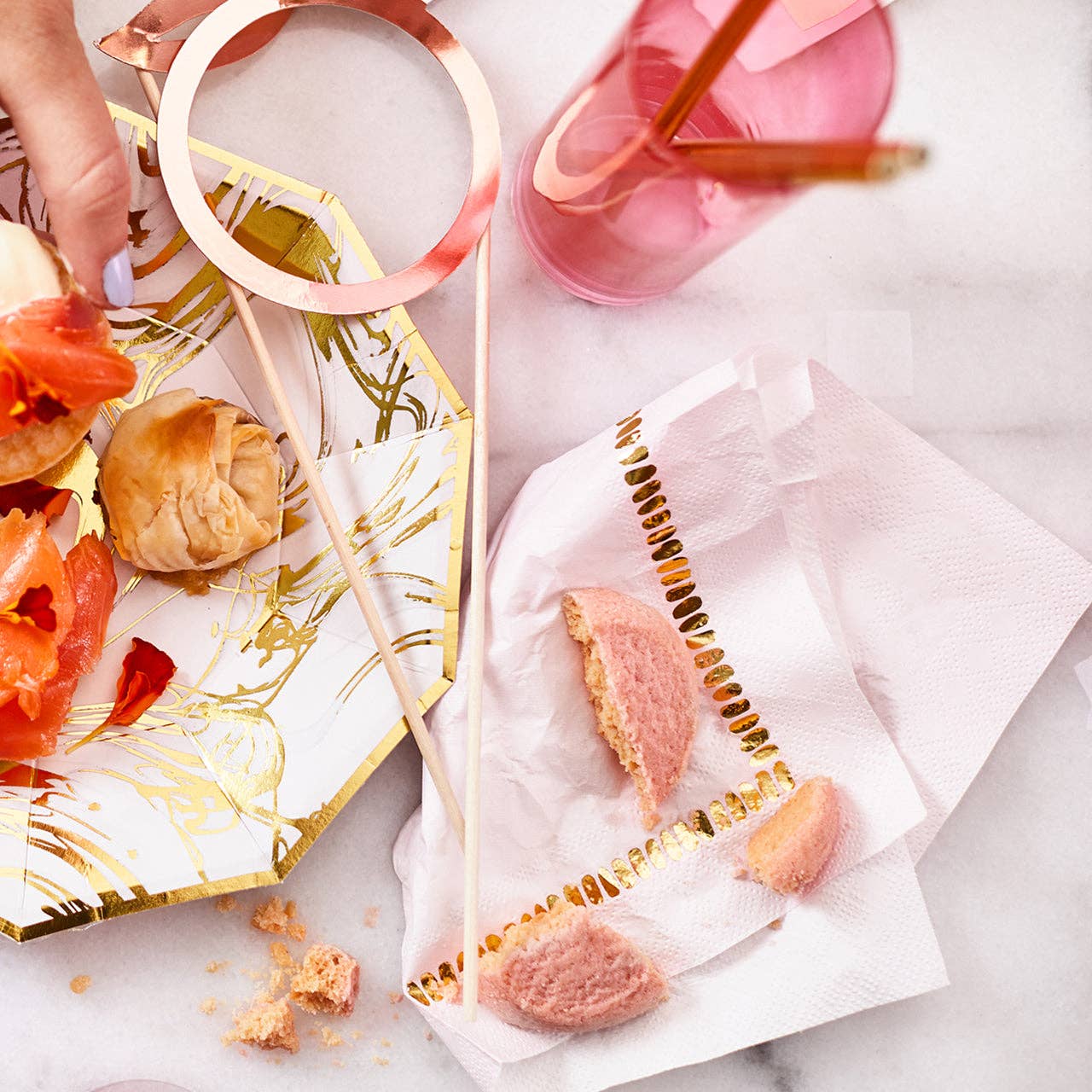 Pale Pink Brushstroke Cocktail Napkins