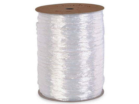 Pearlized Raffia Ribbon: White | 100 yards