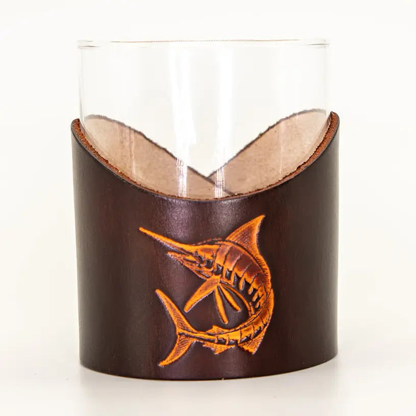 Leather Rocks Glass