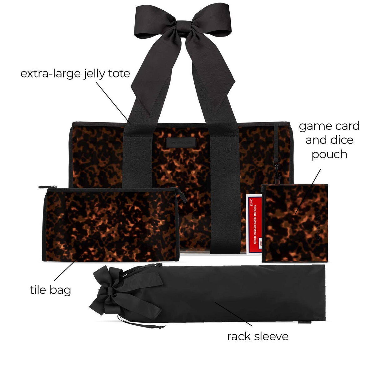 Mahjong Jelly Tote | Tortoiseshell Bow