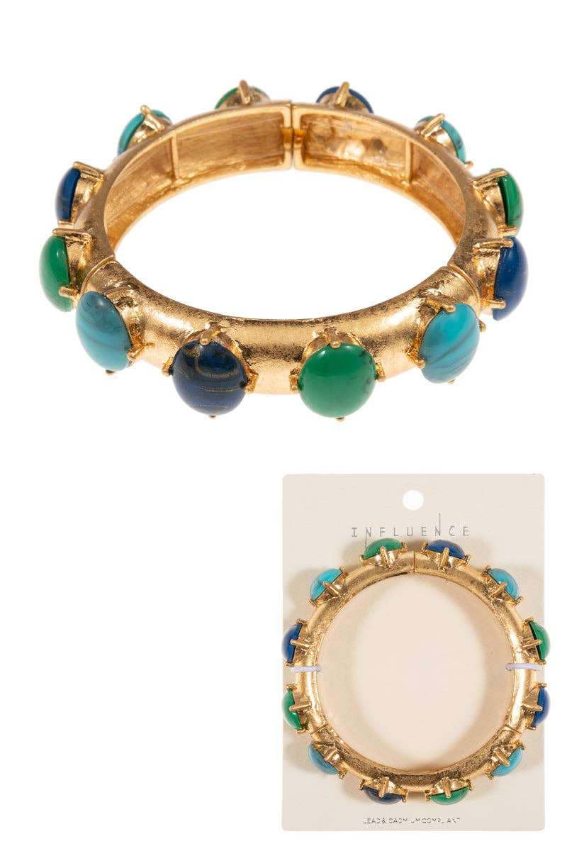 Vintage Faux Stone Bangle Bracelet
