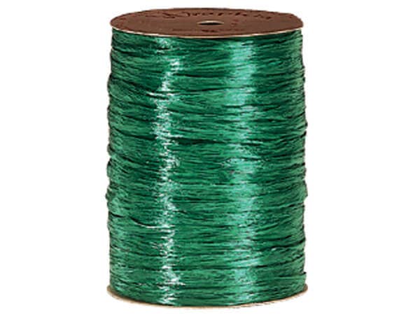 Pearlized Raffia Ribbon: Emerald | 100 yards