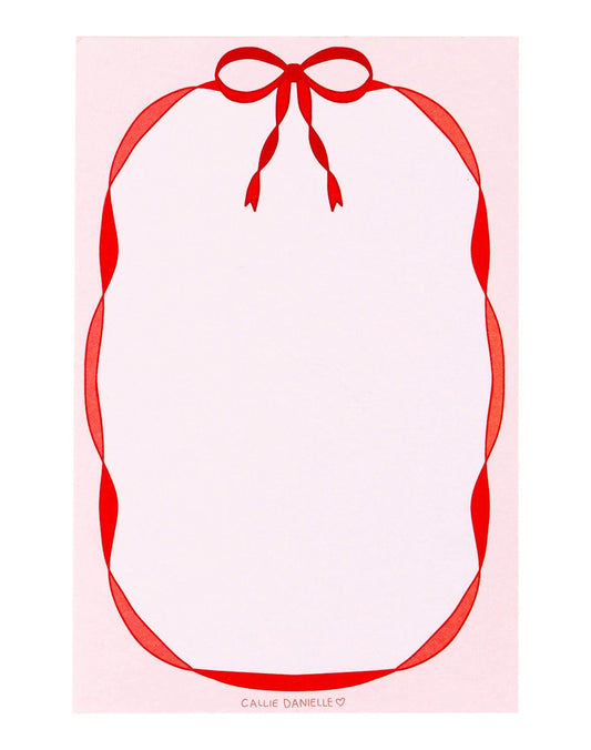 Red Coquette Bow Notepad