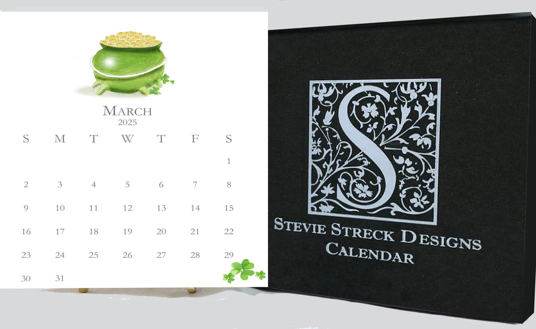 Glittered Desk Calendar 2025 with Easel