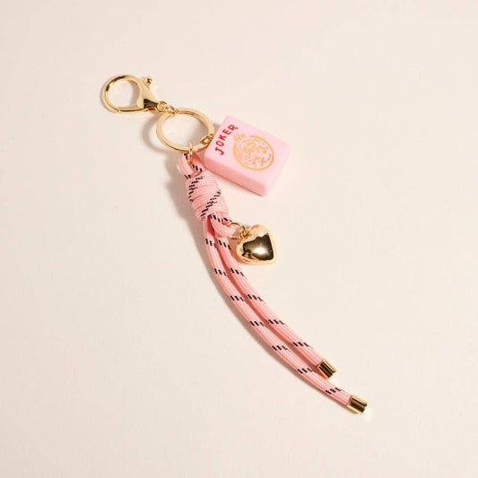 Mahjong Tile Puffy Heart Cord Bag Charm