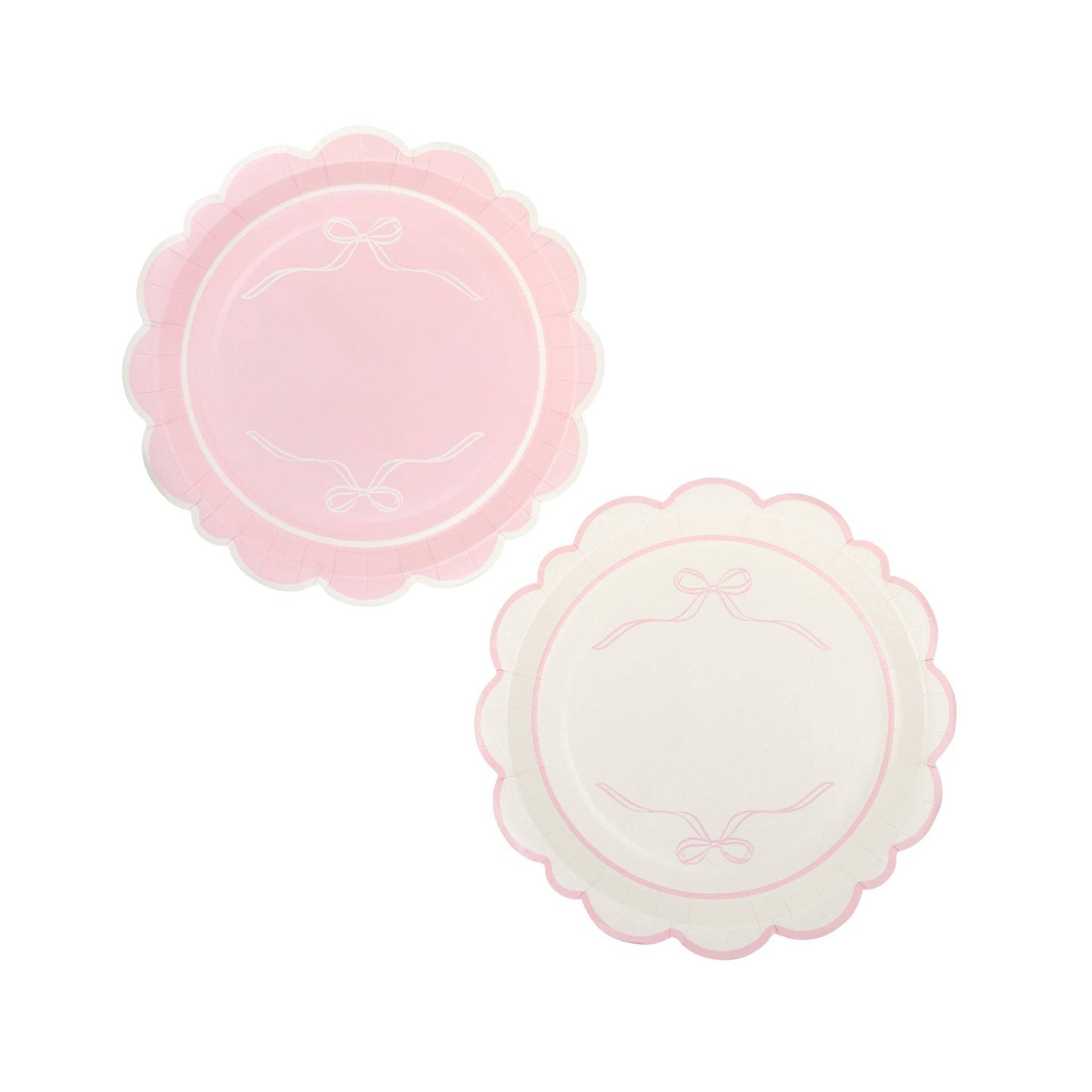 Round Pink Bows Plate