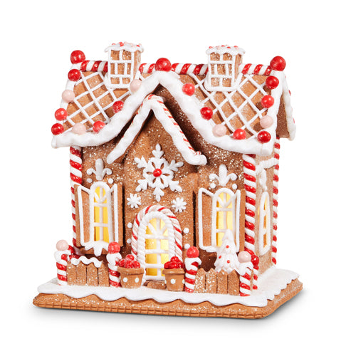 Lighted Gingerbread House 9"