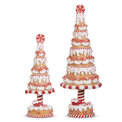 Gingerbread & Peppermint Trees | Set of 2