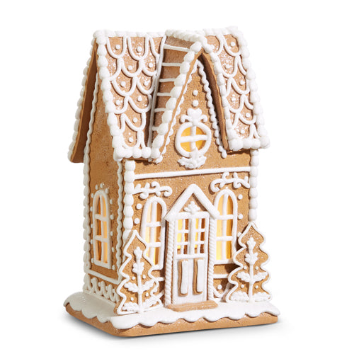 8" Lighted Gingerbread House - Thumbnail 4