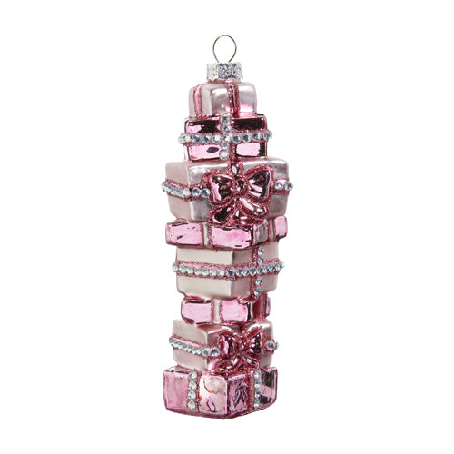 Pink Stack of Presents Ornament