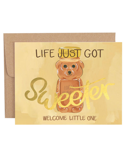 Honey Bear Baby Greeting Card