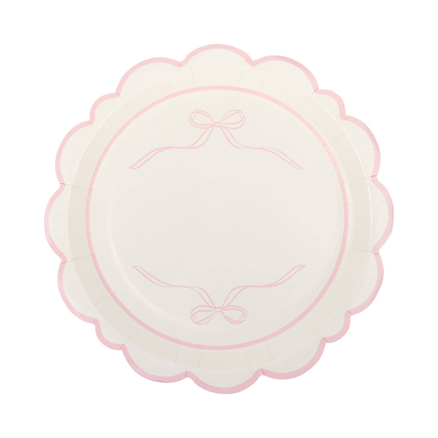 Round Pink Bows Plate