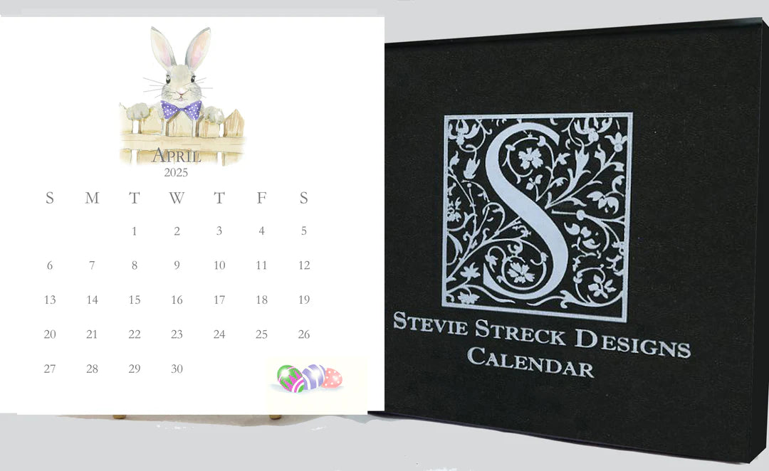 Glittered Desk Calendar 2025 with Easel