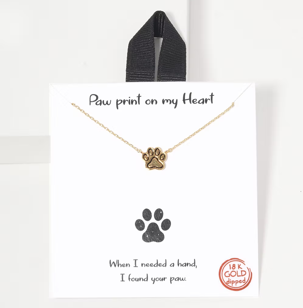 Paw Print On My Heart Necklace