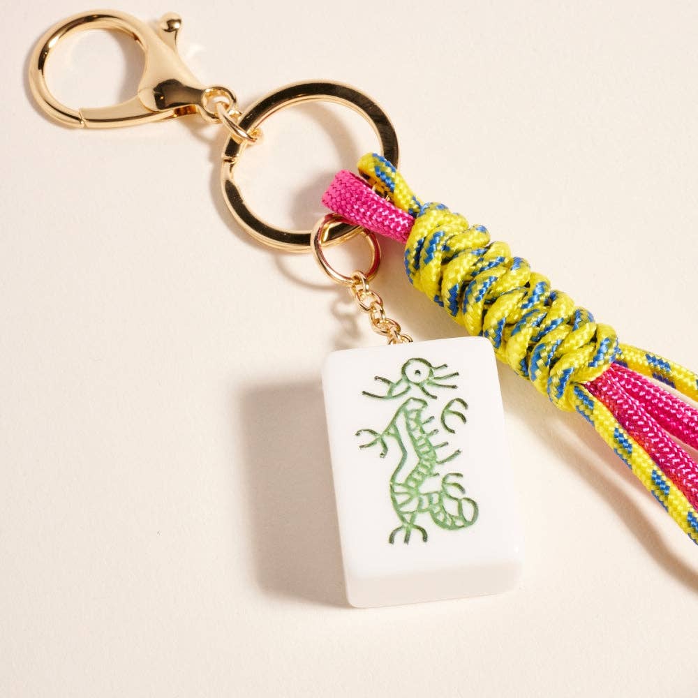 Mahjong Dragon Tile Cord Bag Charm