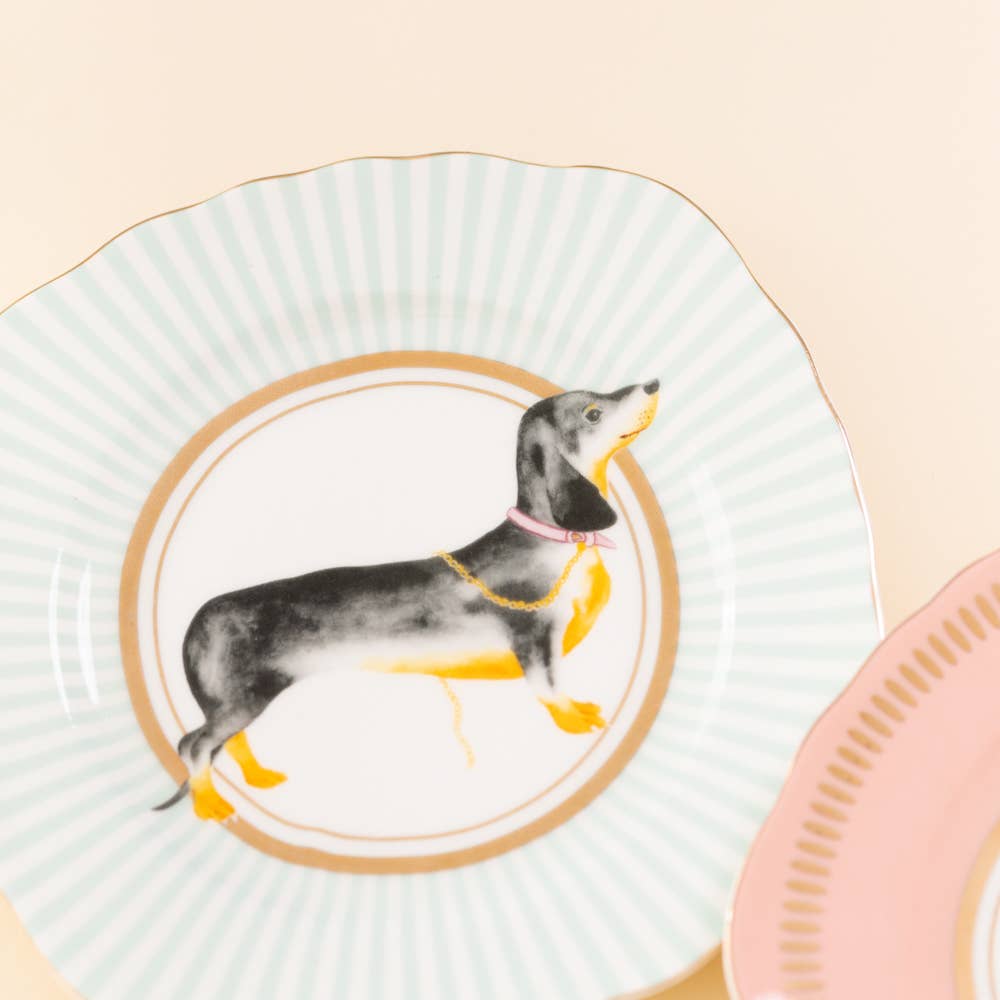 Giraffe/Leopard/Dog/Birds Tea Plate (Set/4)