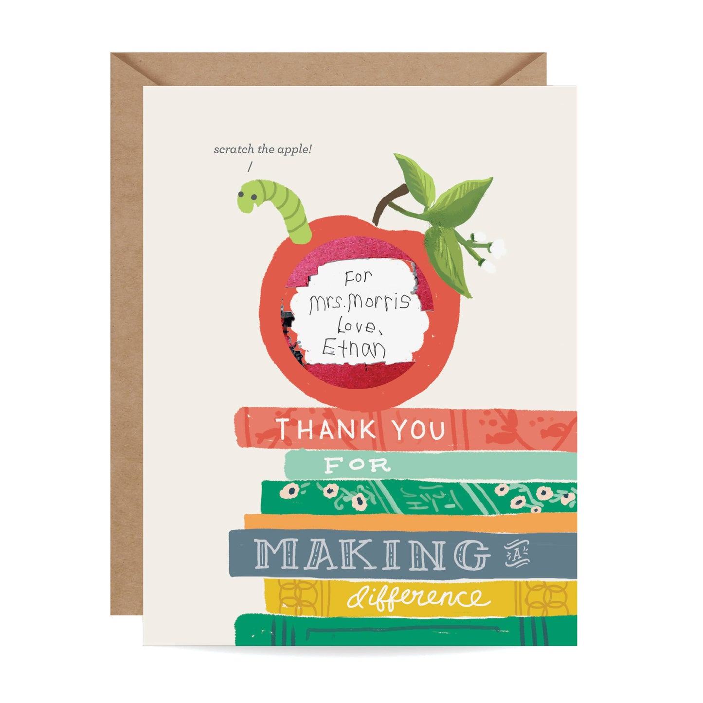 Scratch-off Card - Bookworm | Teacher/Thank You