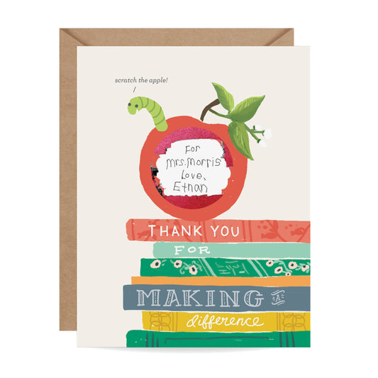 Scratch-off Card - Bookworm | Teacher/Thank You