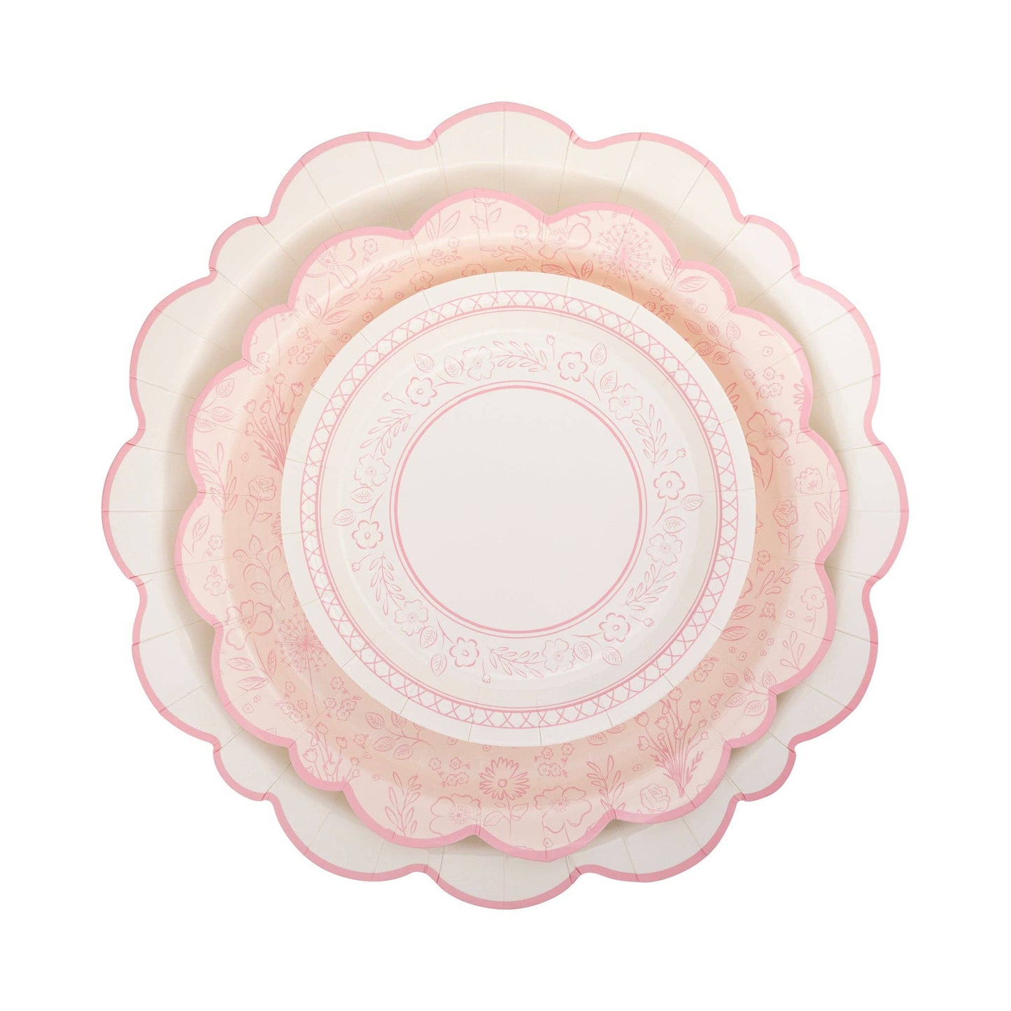 Pembroke Pink Edge Scallop Plate