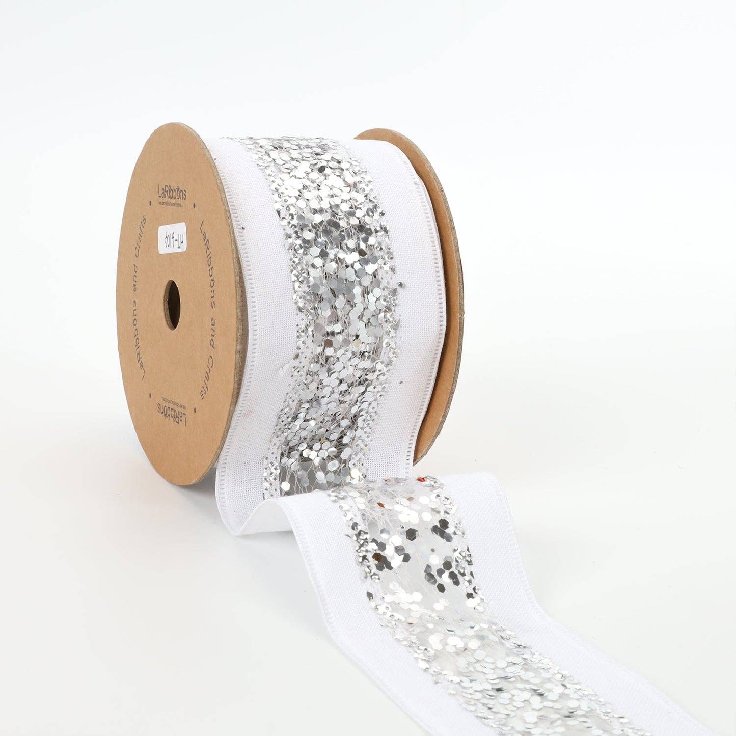 Wired Ribbon | Metallic Striped White/Silver