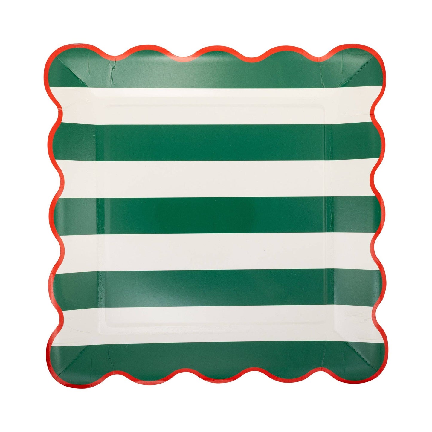 Red & Green Stripe Plate Set