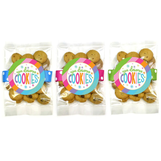You Deserve Cookies - Bright Stripe Small Bags | Chocolate Chip