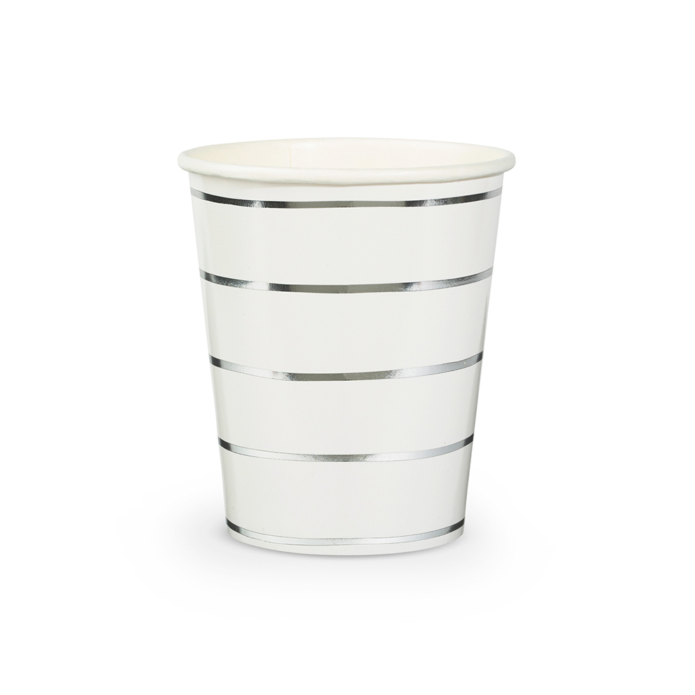 Frenchie Metallic Striped Cups | Gold