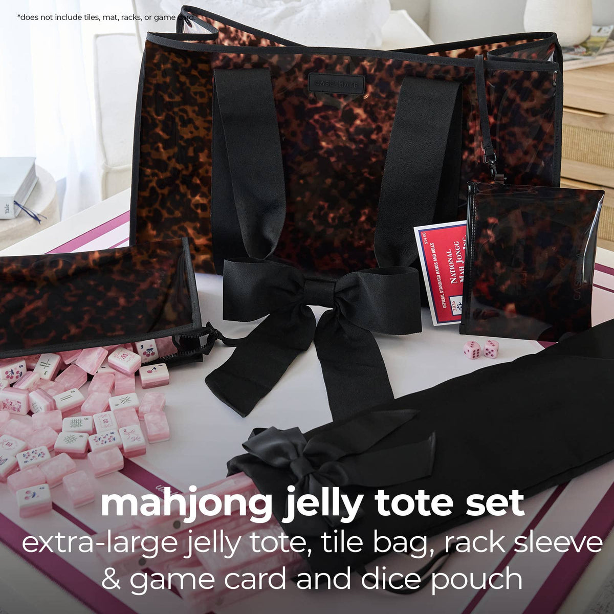 Mahjong Jelly Tote Set | Ballet Pink Bow