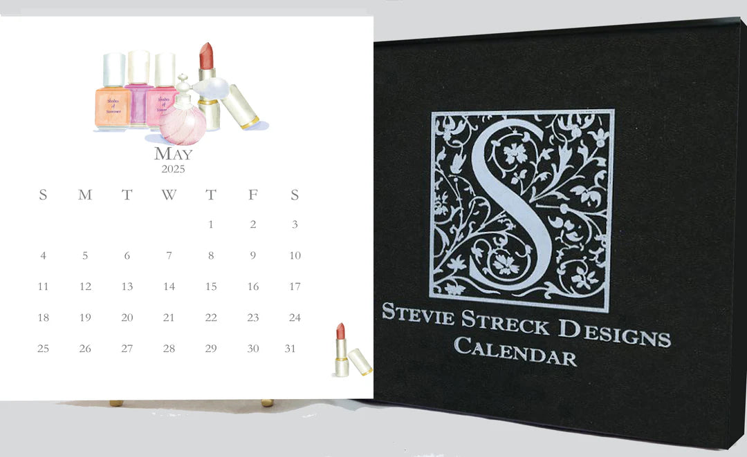 Glittered Desk Calendar 2025 with Easel