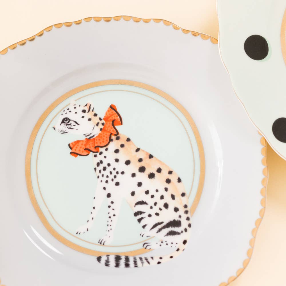 Giraffe/Leopard/Dog/Birds Tea Plate (Set/4)