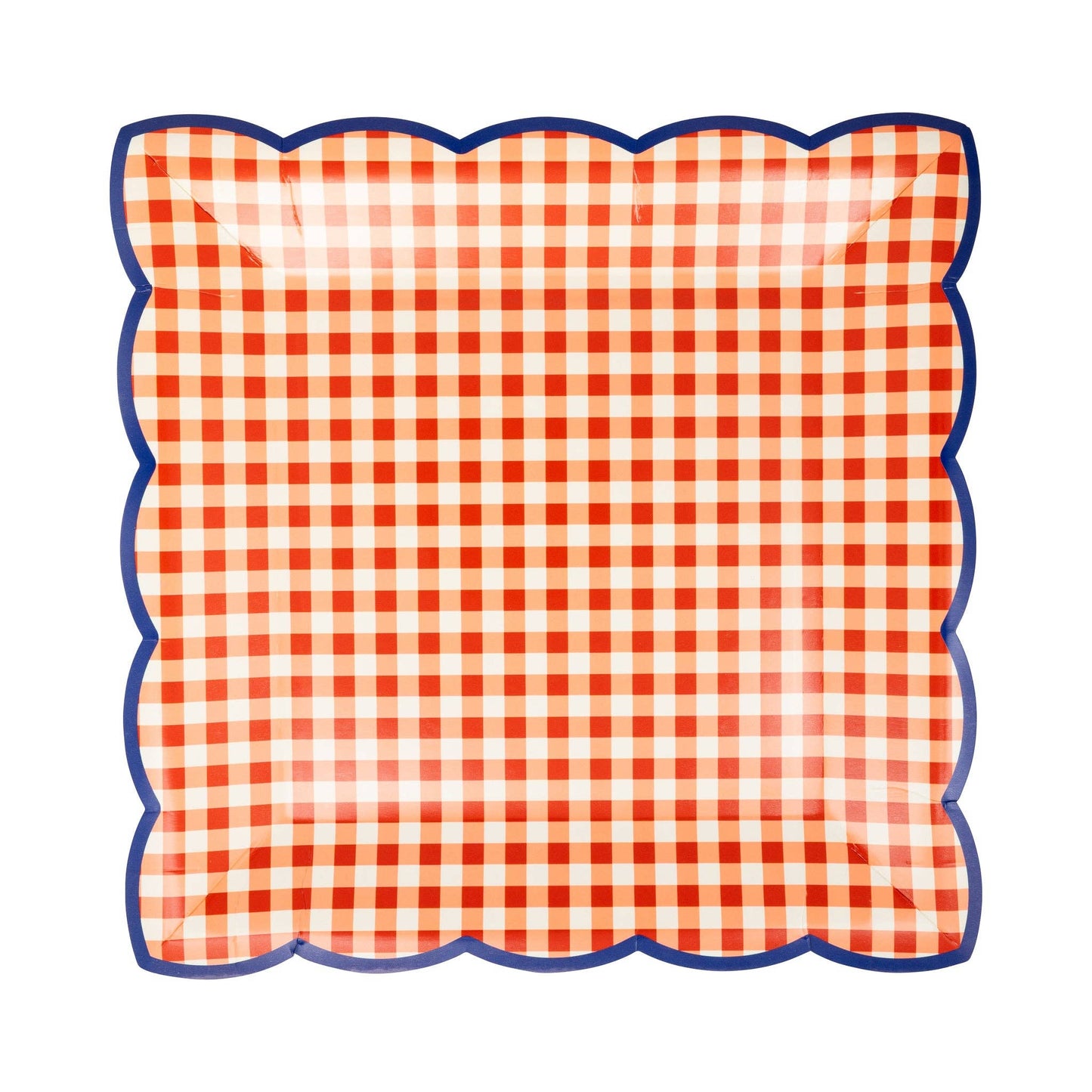 Red & Blue Gingham Plate Set