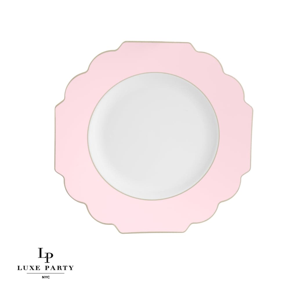 Scalloped Blush+Gold Dinner Plates