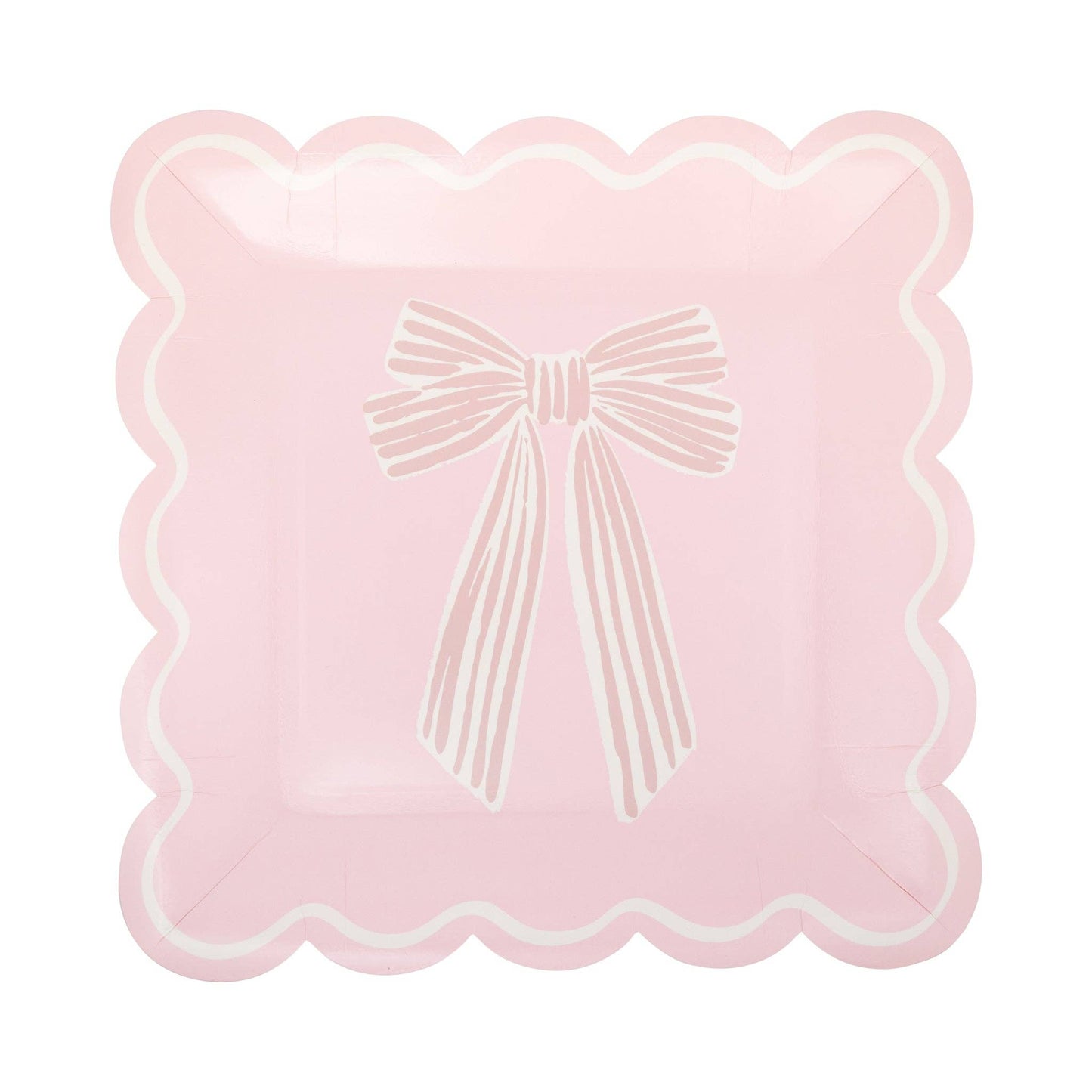 Large Pink Bows Plate Set