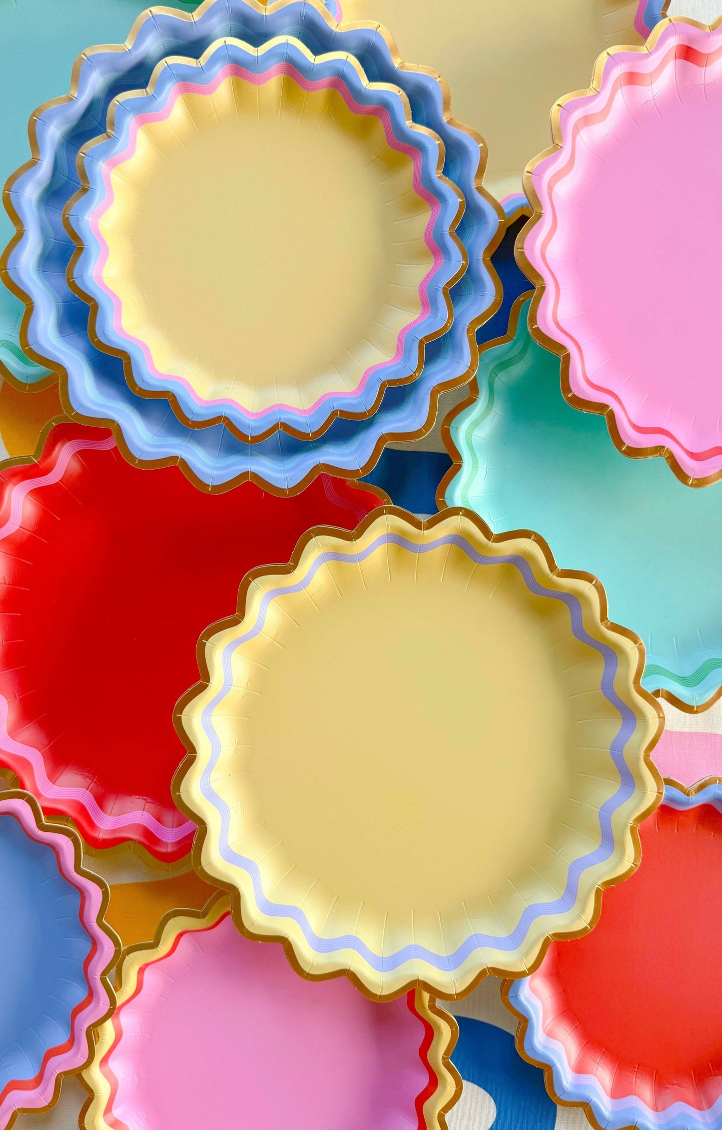 Rainbow Ric Rac Dinner Plates