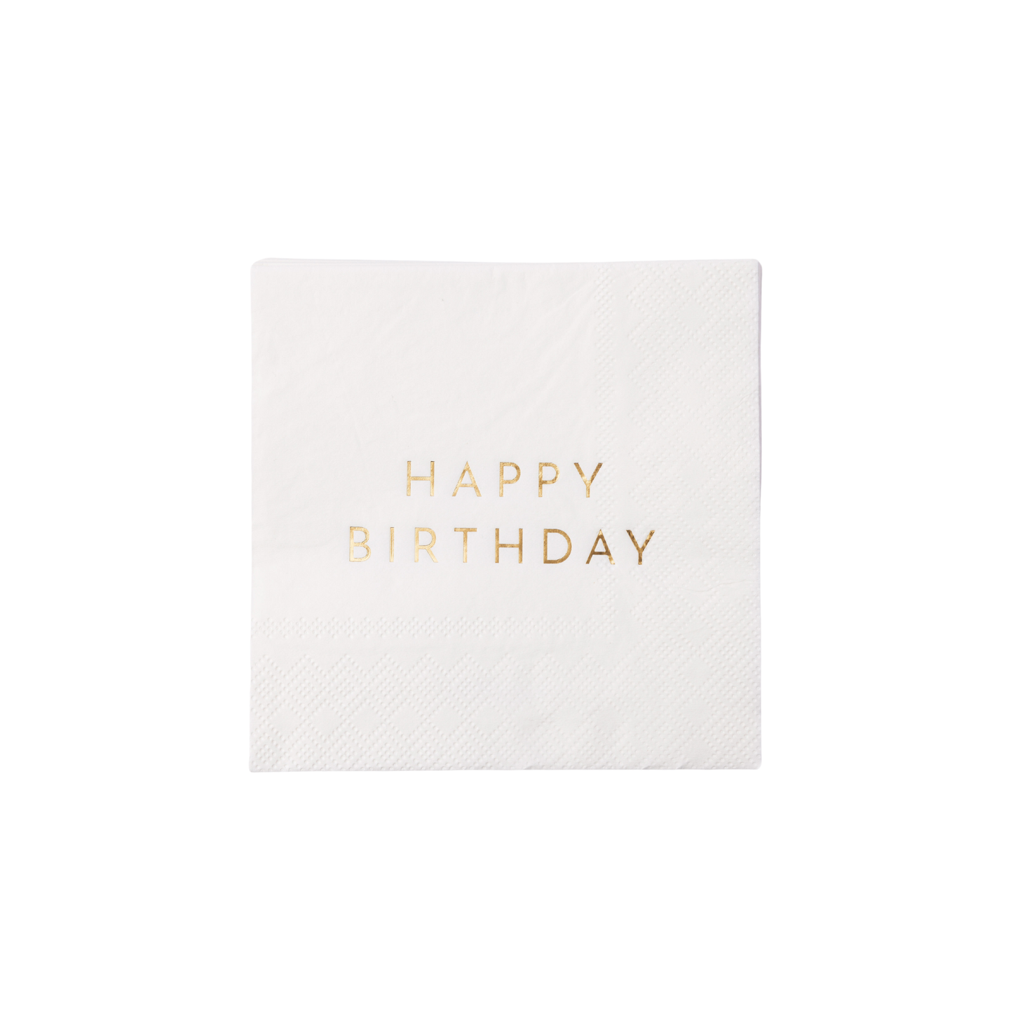 White & Gold Happy Birthday Napkins