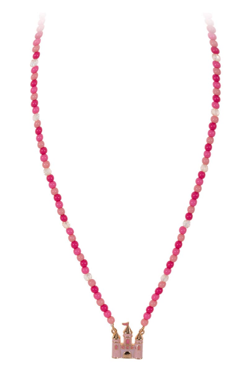 Castle Pendant Bead Necklace
